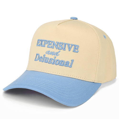 C.C EXPENSIVE AND DELUSIONAL Letter on Two Tone Trucker Hat