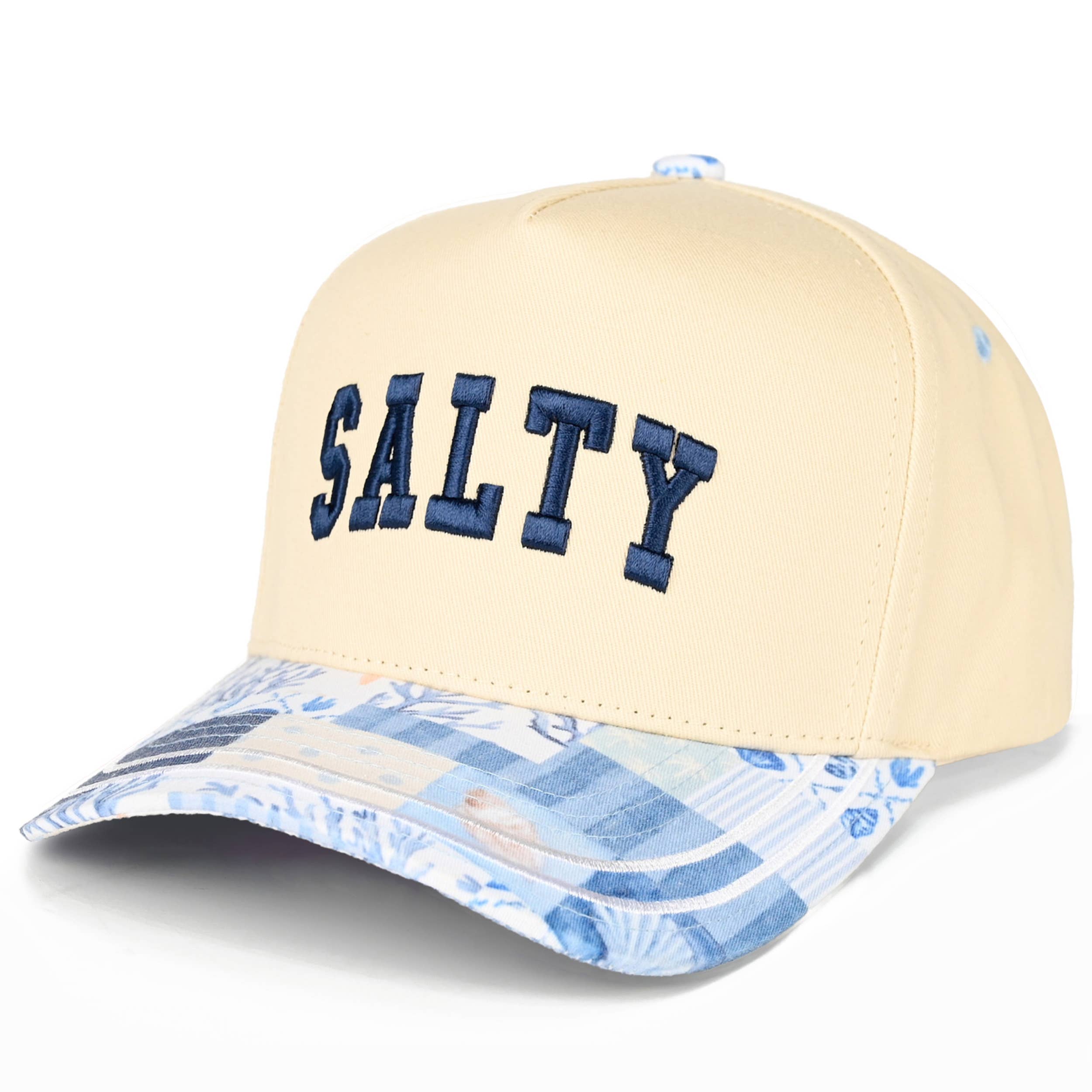 C.C SALTY Letter Embroidered on Two Tone Trucker Hat
