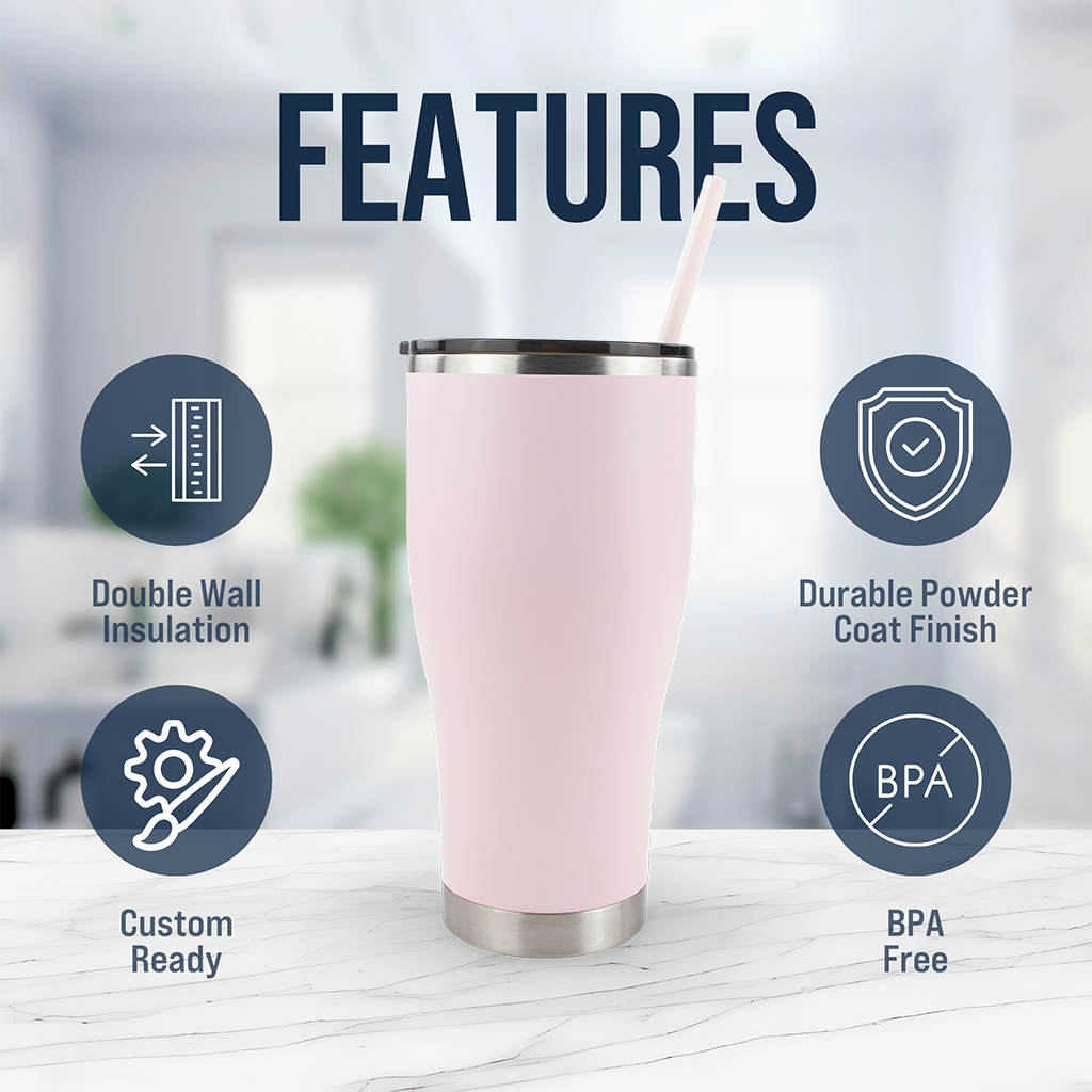 Custom HOGG 30oz POWDER COATED MODERN CURVE TUMBLER
