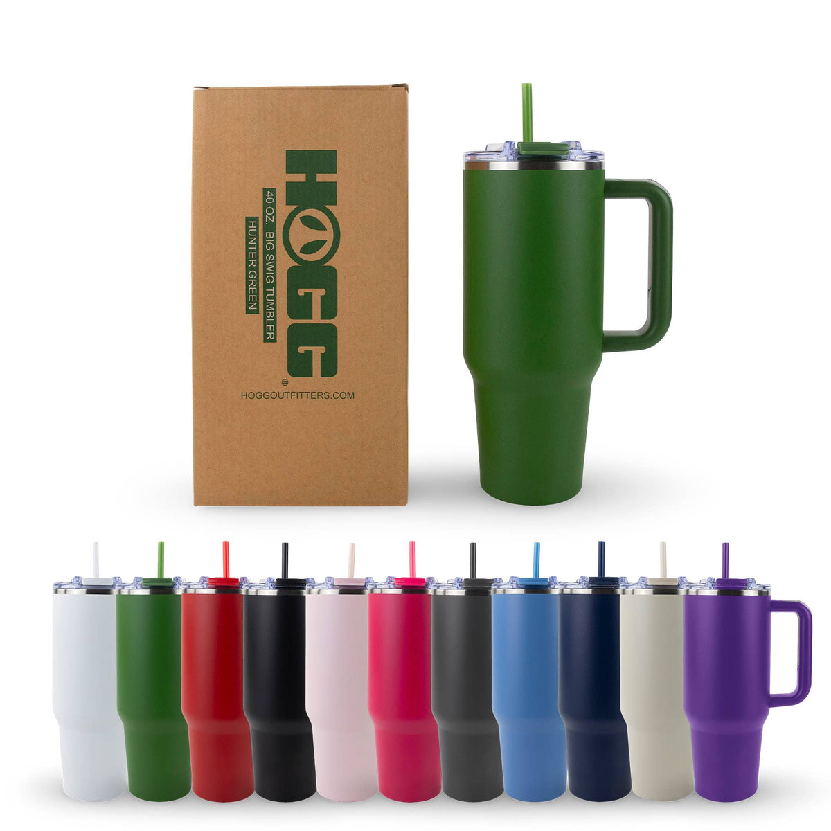 Custom HOGG 40oz POWDER COATED BIG SWIG TUMBLER