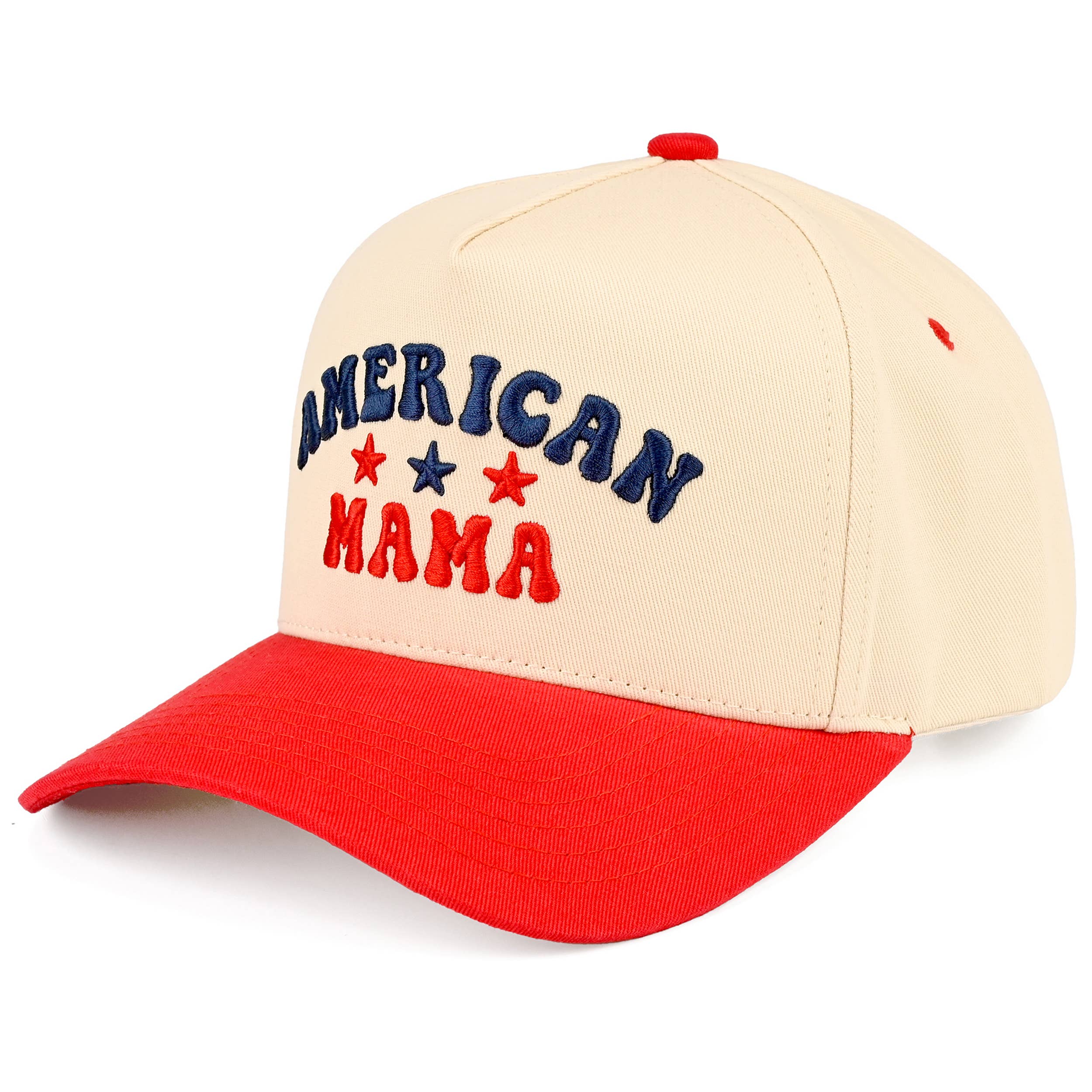 C.C AMERICAN MAMA Letter on Two Tone Trucker Hat