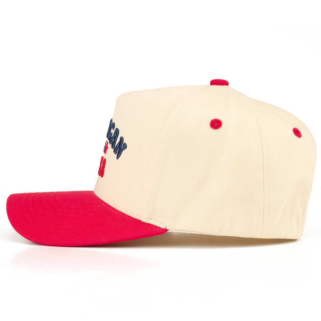 C.C AMERICAN MAMA Letter on Two Tone Trucker Hat