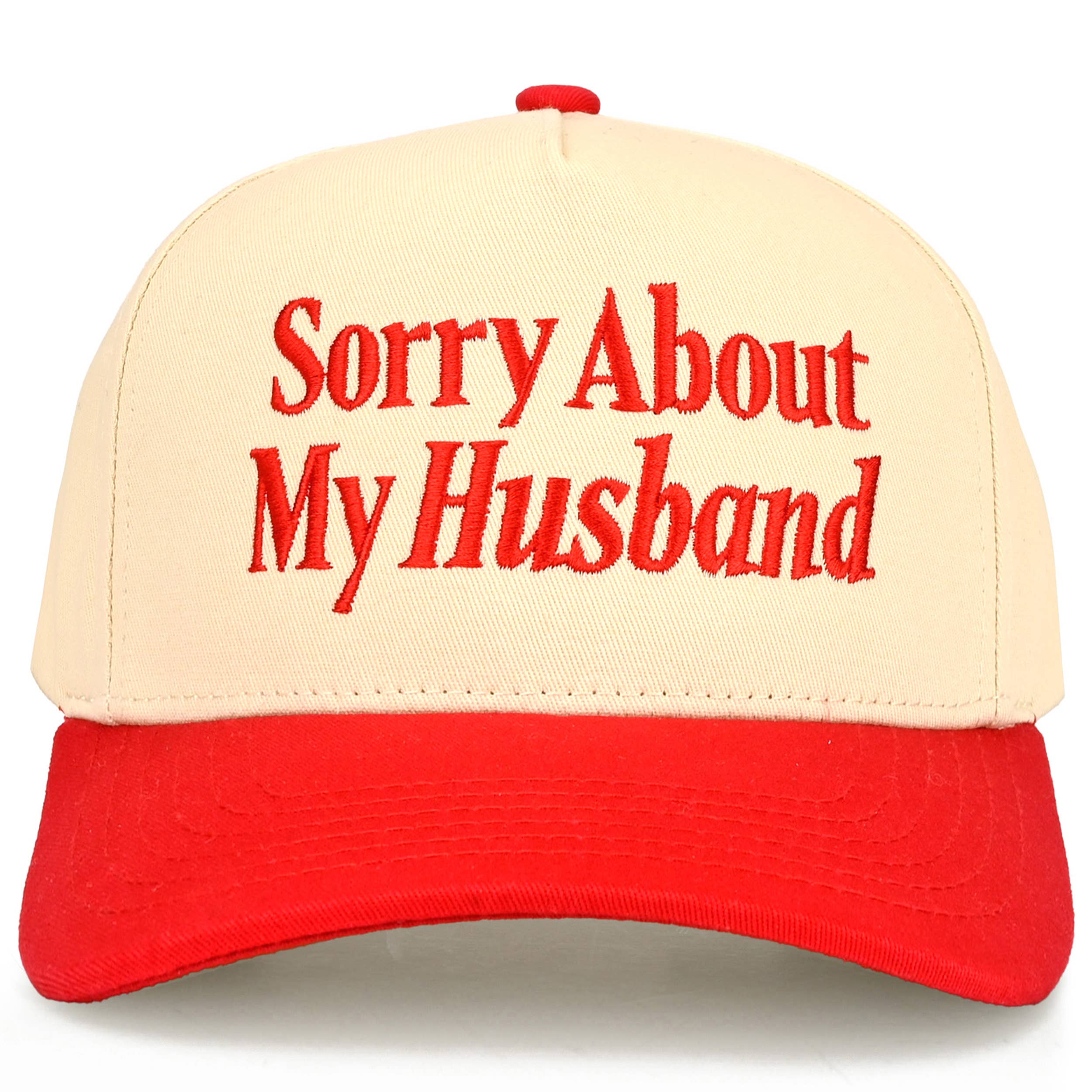C.C SORRY ABOUT MY HUSBAND Letter Two Tone Trucker Hat