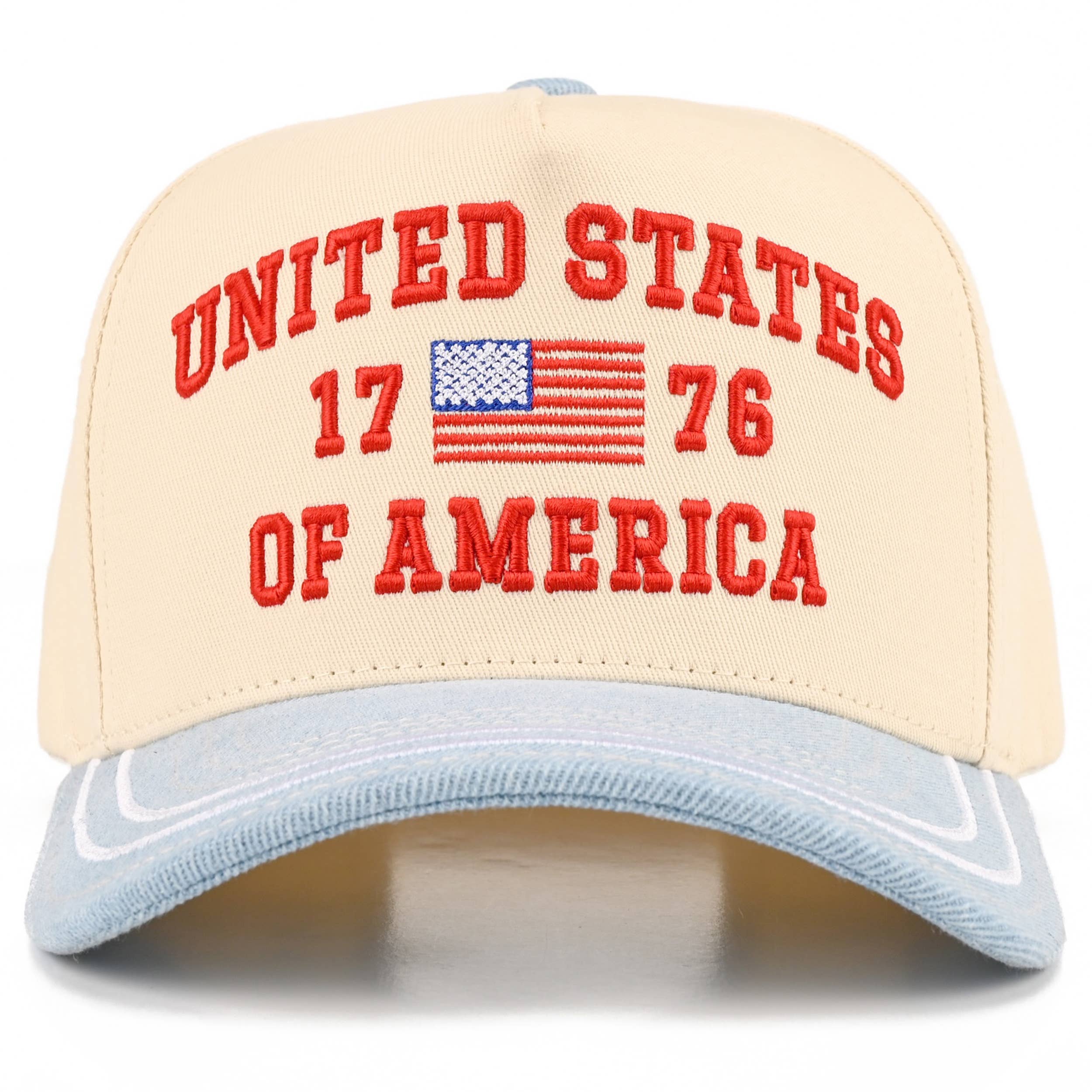C.C UNITED STATES 1776 Letter on Two Tone Trucker Hat